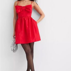 Brand NEW with sales tags. LOFT Vibrant Red Mini Dress with Bow size 10
